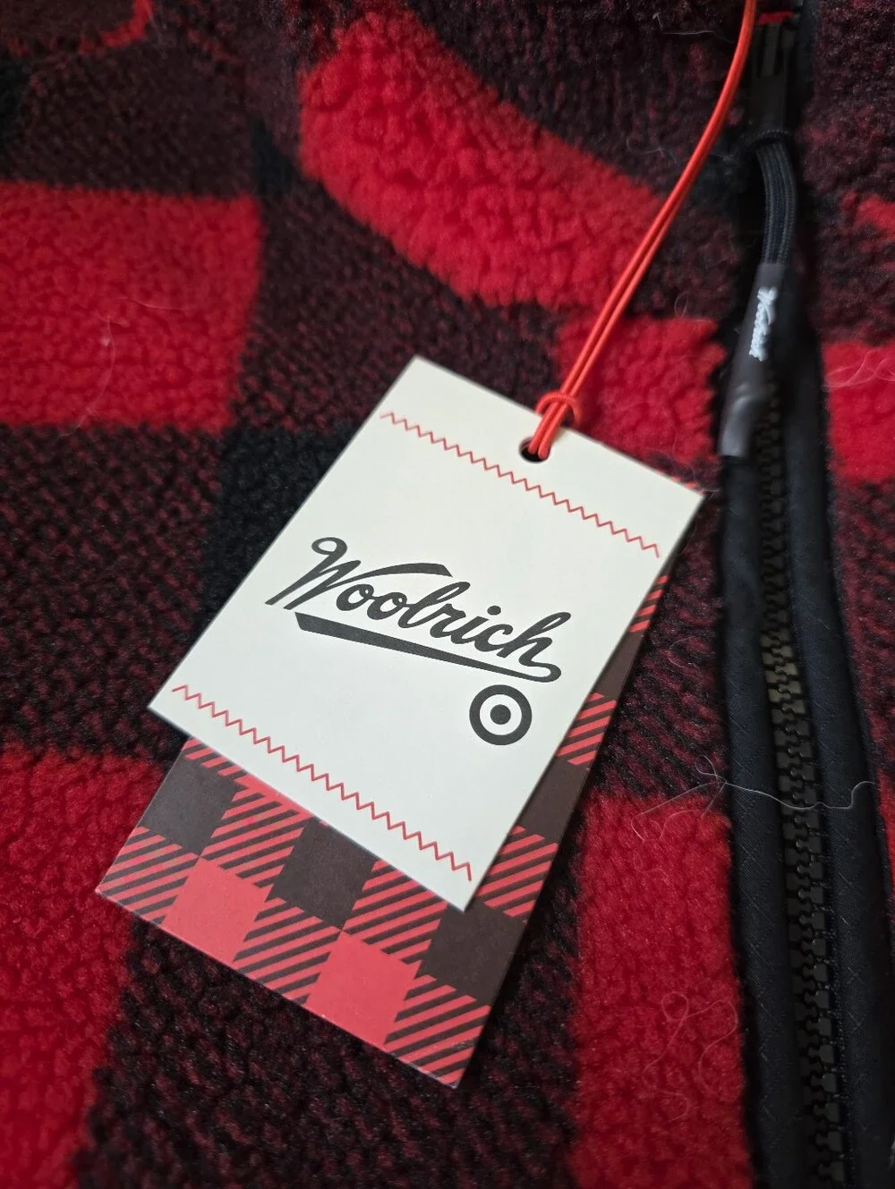 Men's WOOLRICH X TARGET Red & Black Buffalo Check Fleece Vest Gorpcore Granola